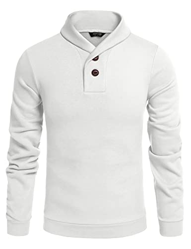 COOFANDY Men's Fashion Shawl Collar Pullover Casual Long Sleeve Knitted Sweater Sweatshirts