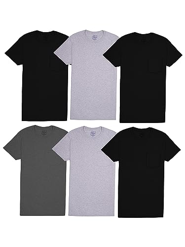 Fruit of the Loom Men's Pocket T Shirt Multipack, Pack Assorted Colors, Medium
