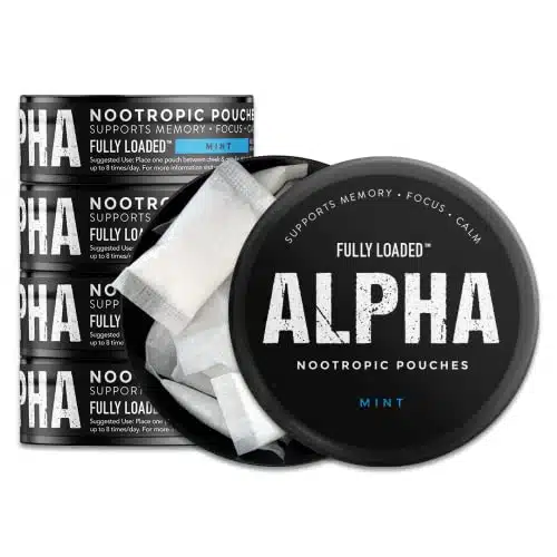 Fully Loaded Alpha Nootropic Pouches (Mint)   Cans   Pouches per can