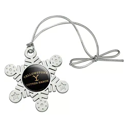GRAPHICS & MORE Yellowstone TV Show Dutton Ranch Metal Snowflake Christmas Tree Holiday Ornament