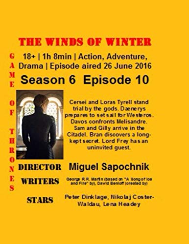 Game of Thrones The Winds of Winter ( Big Size Notebook ) (Library and Home Decaration School and College â Coffee Tea Table â Girlfriends and ... (Bleed Glossy) Tv Show Friends Series