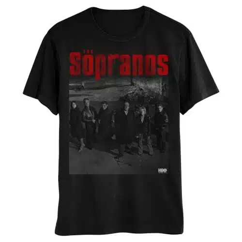 HBO The Sopranos TV Show Characters Men's and Women's Short Sleeve T Shirt (Black, Large)