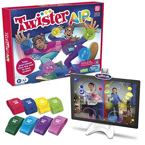 Hasbro Gaming Twister Air Game  AR App Play Game with Wrist and Ankle Bands  Links to Smart Devices  Active Party Games for Kids and Adults  Ages +  for + Players