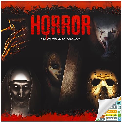 Horror Calendar Deluxe Horror Movie Collection Wall Calendar Bundle with Over Calendar Stickers (Classic Horror Gifts, Office Supplies)