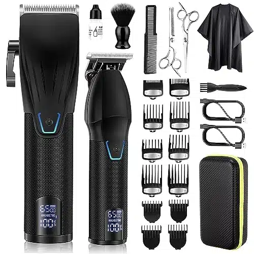 Karrte Professional Hair Clippers and Trimmer Kit for Men,Barber Clipper Set Cordless Hair Cutting,Beard Trimmer Grooming Haircut Kit