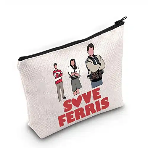 LEVLO Bueller's Day Cosmetic Make Up Bag Ferris Bueller Movie Fans Gift Save Ferris Makeup Zipper Pouch Bag (Save Ferris)