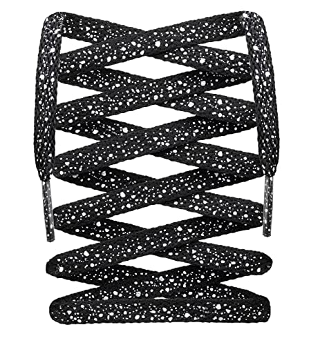 LitLaces Cement Spotted Shoe Laces Replacement Fits Air Jordan & (BlackWhite,)