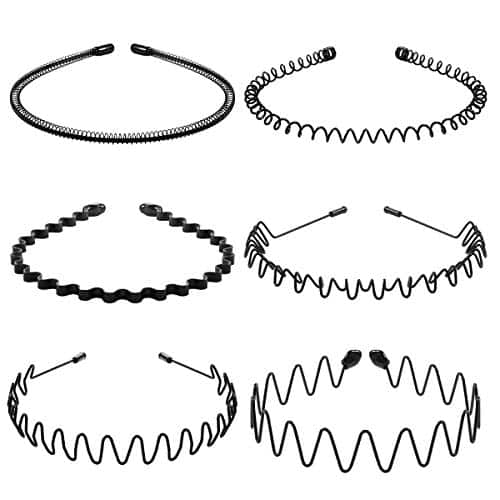 Lurrose Pcs Unisex Wavy Headband Metal Men Hair Band Elastic Non Slip Hair Hoop Sports Fashion Headwear for Women Menf