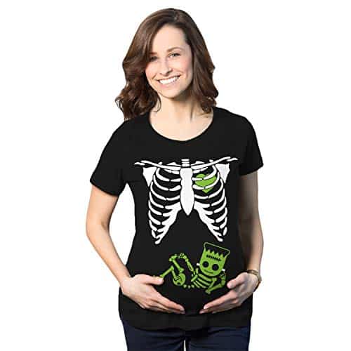 Maternity Frankenstein Baby Bump Fall Film Movie Cute Halloween Pregnancy Tshirt Funny Graphic Maternity Tee for Halloween with Movie Sayings Black XXL