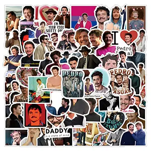 Pedro Pascal Classic TV Show Movies Stickers pcs Decals Aesthetic Waterproof Vinyl Pack Stickers for Water Bottle Laptop Cup Kids Adults Teens Girls Phone Skateboard DIY Party