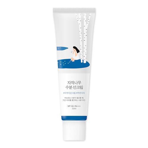 ROUND LAB Birch Juice Moisturizing Sunscreen (SPF+ PA++++)  A moisturizing sunscreen, No White Cast, Strong UV Protection, Moist Essence Type, Ocean Friendly Reef Safe (fl.oz)