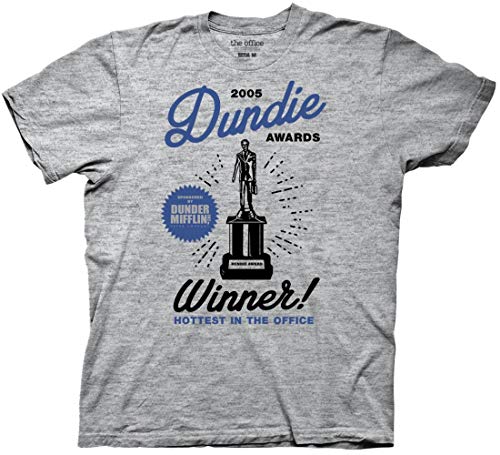 Ripple Junction The Office Men's Short Sleeve T Shirt Dundie Award Winner Hottest Dunder Mifflin TV NBC Show LG Heather Grey