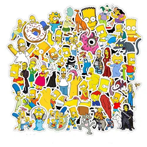 Simpson Family Vinyl Waterproof Stickers Computer Car Skateboard Motorcycle Bicycle Luggage Guitar Bike Decal Best Gift for Kids (Simpson Family)
