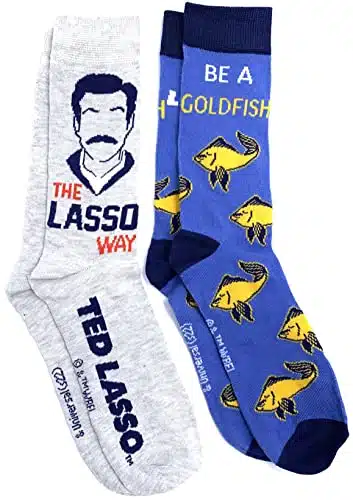 Ted Lasso pack Men's Dress Crew Socks. pair   Ted Lasso Way & Be a Goldfish   Men Sock (TG)