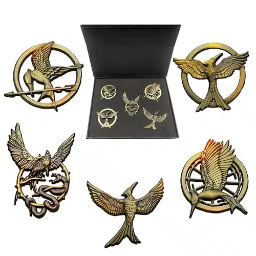 The Hunger Games Pins Collectors Edition Gift Set  Catching Fire  Mockingjay Part Ballad Of Songbirds And Snakes Book Hat Pins For Backpacks  Lapel Pin Official Box