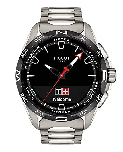 Tissot Unisex T Touch Connect Solar Antimagnetic Titanium Case Swiss Tactile Quartz Watch with Strap, Grey, (Model T)