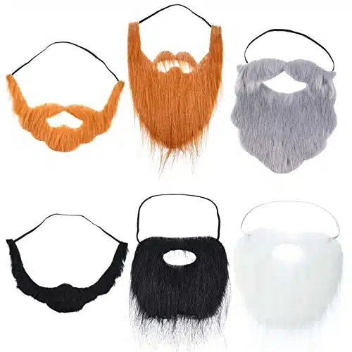 WILLBOND Pieces Fake Beards Mustaches Halloween Beard Funny Fake Beard Costume Accessories Party Supplies for Adult Kids