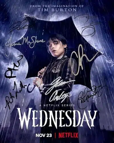 Wednesday Addams (Netflix)   Reproduction (RP), Preprint, Preprinted (PP) Signed Autograph Autographed xinch Photo Photograph Print, Jenna Ortega (Wednesday Option #)