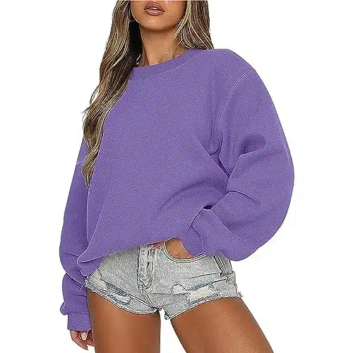 babysbule Oversized Sweatshirts for Women Crew Neck Sweatshirts Loose Fit Blouses Long Sleeve Tunic Tops Dressy Pullovers Holiday Deals Lightning Deals Of Today My Recent Orders Placed By Me