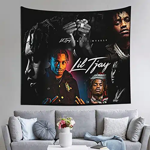 AOIJHojahQ Lil Rapper Singer Tjay Tapestry Wall Art For Living RoomBedroomDorm Decorations Wall Hanging Art Banners Poster Porch Hangings Bed Cover Picnic Blankets x(inch)