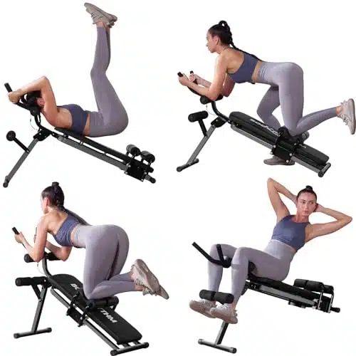 BODY RHYTHM Ab Workout Machine with LCD Monitor for Home Gym,foldable Sit Up Bench, Full Body Exercise Equipment for Leg,Thighs,Buttocks,Rodeo,Sit up Exercise.