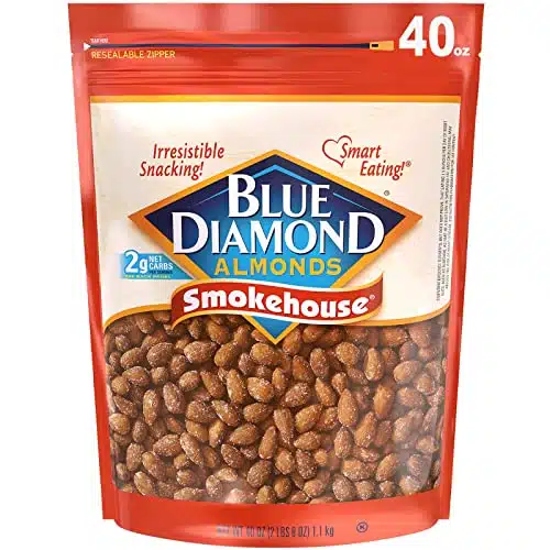 Blue Diamond Almonds Smokehouse Flavored Snack Nuts, Oz Resealable Bag (Pack of )