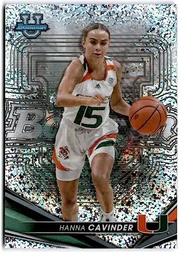 Bowman University Best Speckle #Hanna Cavinder Miami Basketball Trading Card