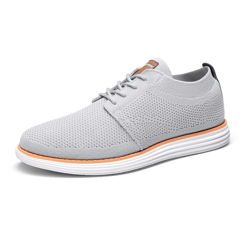 Bruno Marc Mens Mesh Sneakers Oxfords Lace Up Lightweight Casual Walking Shoes, Grey (Grand )