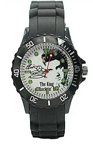 Elvis The King of Rock Black Silicone Band Wrist Watch