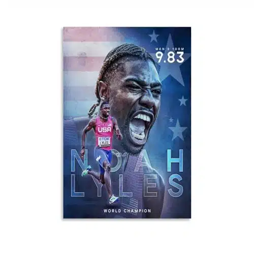 EsEntL Noah Lyles Sprint Champion Poster Picture Print Wall Art Painting Canvas Artworks Gift Idea Room Aesthetic xinch(xcm)