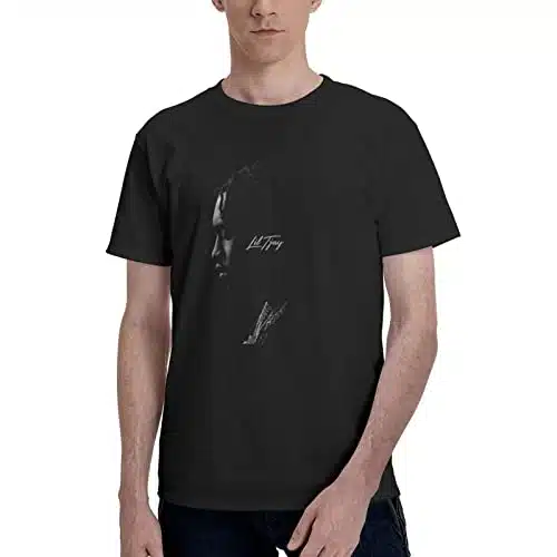 GYMP Lil Rapper Tjay Men's T Shirt Cotton Graphic Short Sleeve Tees Shirt Black Medium