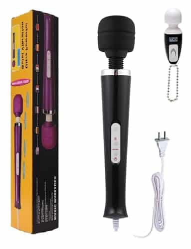 Gajoin Big Body Massager Handheld Vibrating Powerful Electric Back Massage for Woman Sports Recovery Muscle Aches Pain Shoulder Leg Foot Long Handle Tool and Small Toy (Black Big and Mini Toy)