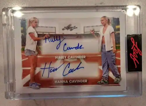 HALEY & HANNA CAVINDER RC AUTO Leaf Dual Autograph ROOKIE #TCU Miami WNBAWNCAA MT MT+ Basketball