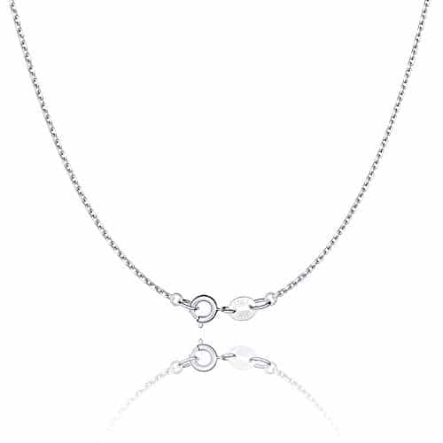 Jewlpire Sterling Silver Chain Necklace Chain for Women Girls mm Cable Chain Necklace Upgraded Spring Ring Clasp   Thin & Sturdy   Italian Quality Inch