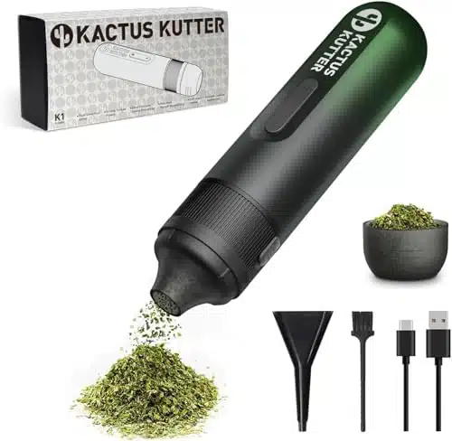 KactusKutter KElectric Herb Grinder Battery Powered Automatic Portable Herb Grinder   Holds up to Gram (Shadowed Emerald)
