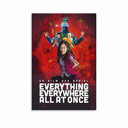 LEUEE Everything Everywhere All at Once ovie Poster Decorative Painting Canvas Wall Movie Films Posters And Art Picture Print Modern Family Bedroom Decor Film Posters xinch(xcm)
