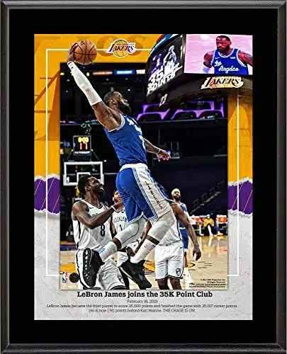 LeBron James Los Angeles Lakers Framed x rd Player In NBA History to Score ,Points Sublimated Plaque   NBA Team Plaques and Collages