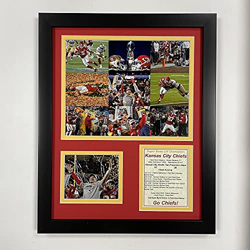 Legends Never Die Kansas City Chiefs Super Bowl LIV Champions Collage Framed xDouble Matted Photos, multi
