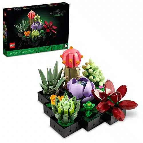 Lego Icons Succulents Artificial Plants Set for Adults, Home Decor, Birthday, Creative Housewarming Gifts, Botanical Collection, Flower Bouquet Kit