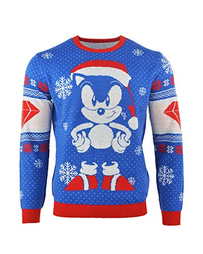 Numskull Official Sonic the Hedgehog Sonic Gem Christmas JumperUgly Sweater M (UKEU) S (US)