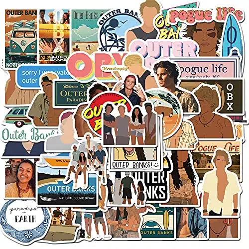 Pcs Outer Banks Stickers US Suspense Adventure TV Series Stickers Laptop Water Bottle Bike Skateboard Luggage Computer Snowboard for Adult (Outer Banks)