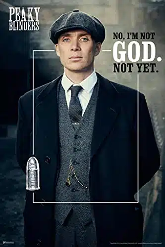 Peaky Blinders Poster Tommy Shelby I'm Not God Not Yet Cillian Murphy Peaky Blinders Merch Peaky Blinders Print Shelby Company Limited Tommy TV Show Cool Wall Decor Art Print 