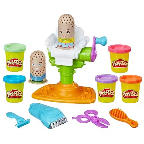 Play Doh Buzz 'n Cut Fuzzy Pumper Barber Shop Toy with Electric Buzzer and Non Toxic Play Doh Colors, Ounce Cans (Amazon Exclusive)