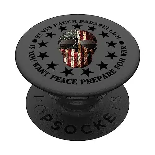 Si Vis Pacem Parabellum Betsy Ross USA Flag Skull Patriotic PopSockets Swappable PopGrip