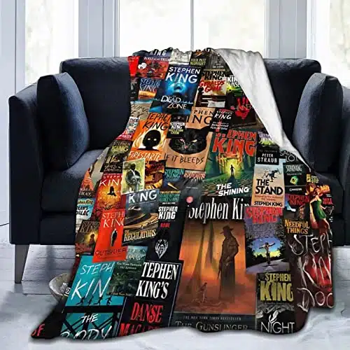 The Full Collection of Stephen King Books Flannel Blanket Lightweight Cozy Bed Blankets Soft Throw Blanket Fit Couch Sofa Suitable for All SeasonX