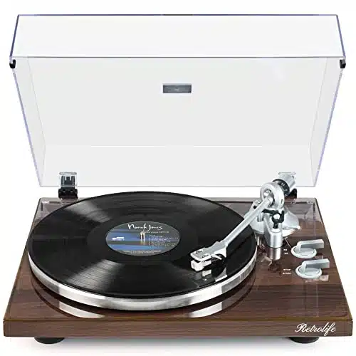 Turntables Belt Drive Record Player with Wireless Output Connectivity, Vinyl Player Support &RPM Speed Phono Line USB Digital to PC Recording with Advanced Magnetic Cartridge&Counterweight
