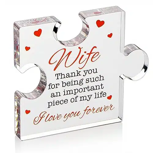Valentine's Gifts for Wife   Engraved Acrylic Block Puzzle Wife Gift x inch   Cute Wife Gifts from Husband   Novelty Birthday, Christmas, Cool Mother's Day Gifts for Women