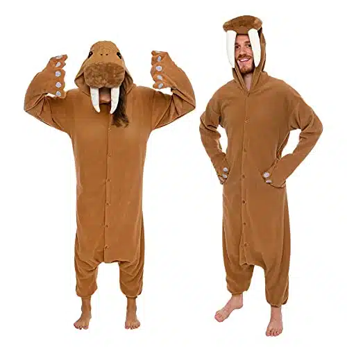 Adult Onesie Halloween Costume   Animal and Sea Creature   Plush One Piece Cosplay Suit for Adults, Women and Men FUNZIEZ!