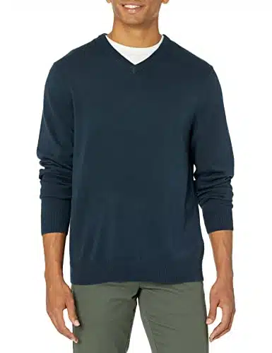 Amazon Essentials Men's V Neck Sweater (Available in Big & Tall), Navy, XX Large