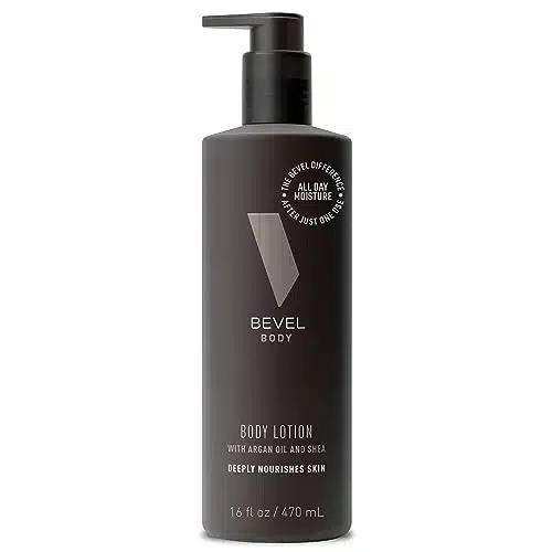 Bevel All Day Body Lotion for Men with Shea Butter and Argan Oil, Lightweight Formula Softens and Smoothes Skin, Oz